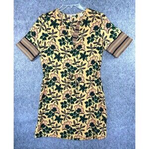 Scotch & Soda Dress Maison Jungle Print Short Sleeve Mini Dress Women's S